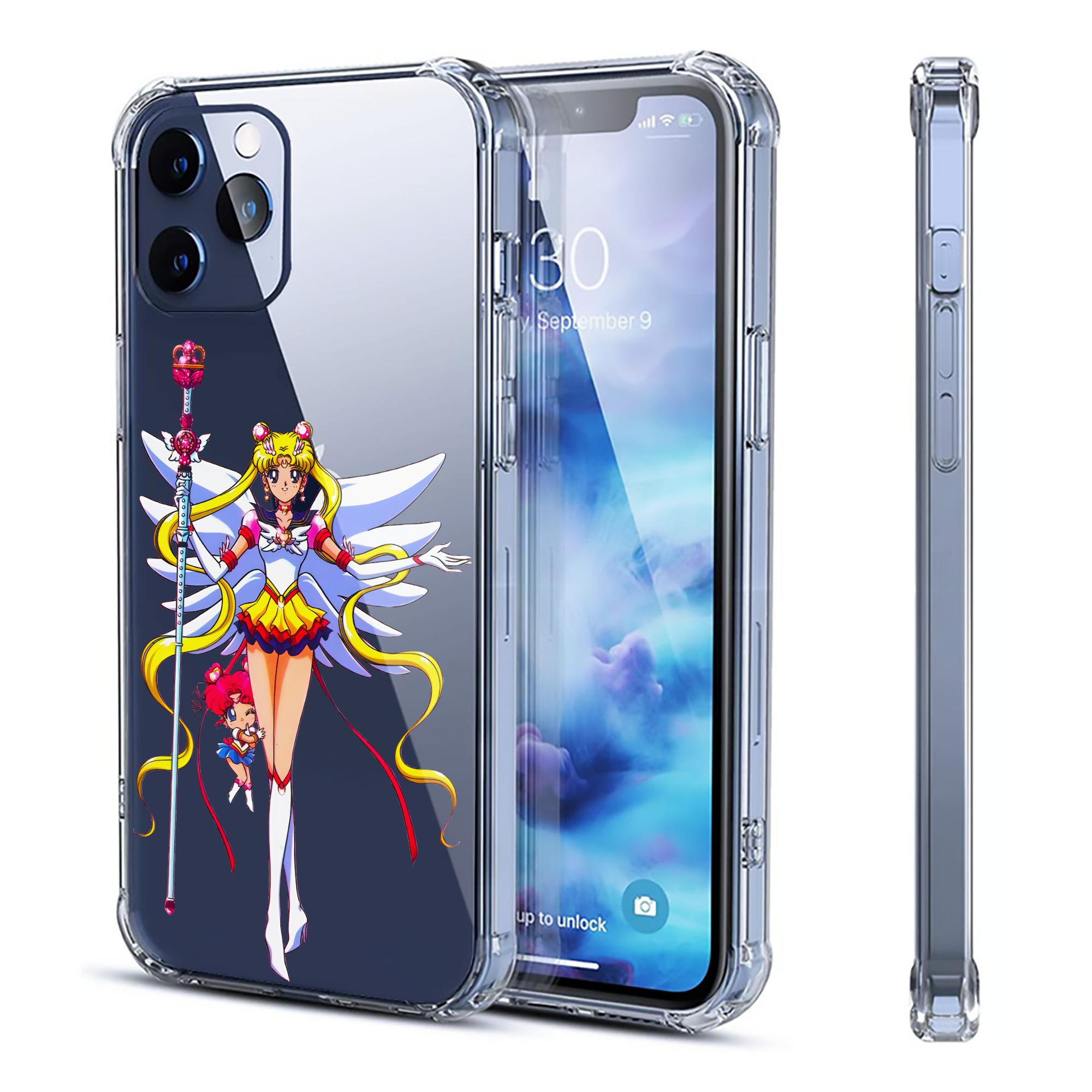 （画像用） 美少女戦士セーラームーン 月野 うさぎ つきの うさぎ Sailor Moon Tsukino Usagi 【iPhone 12シリーズ対応】透明スマホケース（クリアソフトケース）